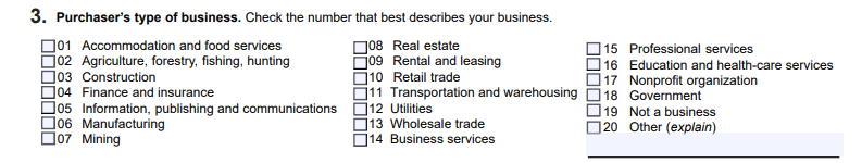 Step 3: Business Type