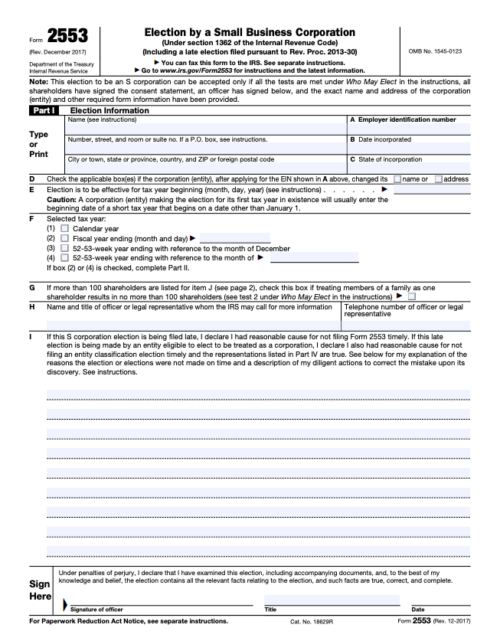 What Is IRS Form 2553 and How to File It? Best Guide 2025