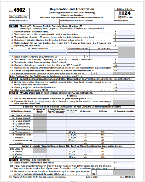 What is form 4562