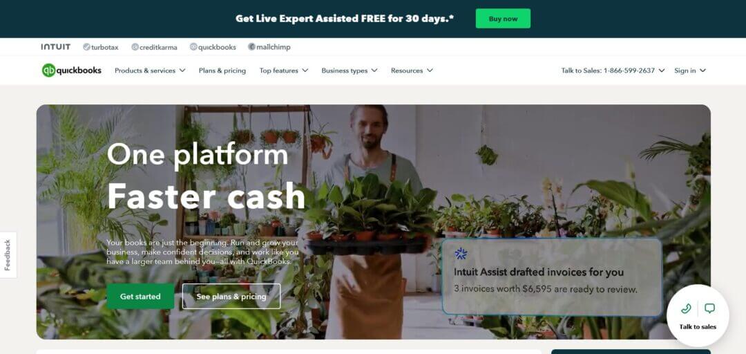 4. QuickBooks Live Bookkeeping – Trusted Name, Built-In Support