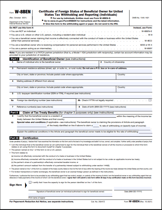 need to file eBay taxes: W-8BEN / W-8BEN-E Forms: Your First Line of Defense