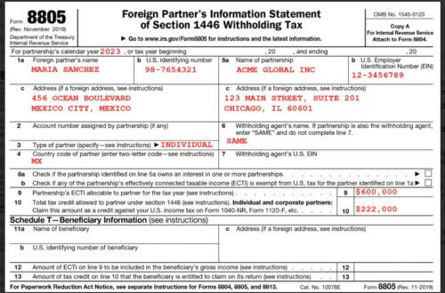 Form 8805: Complete Guide for Foreign Partners in US Partnerships ...