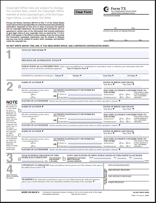 how to register a copyright in the US