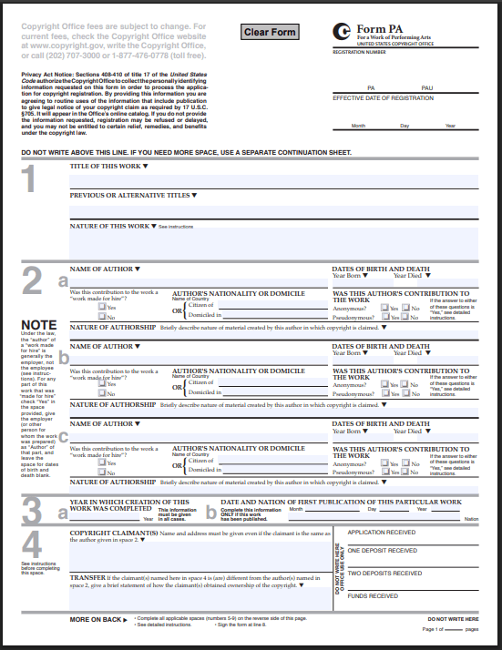 how to register a copyright in the US