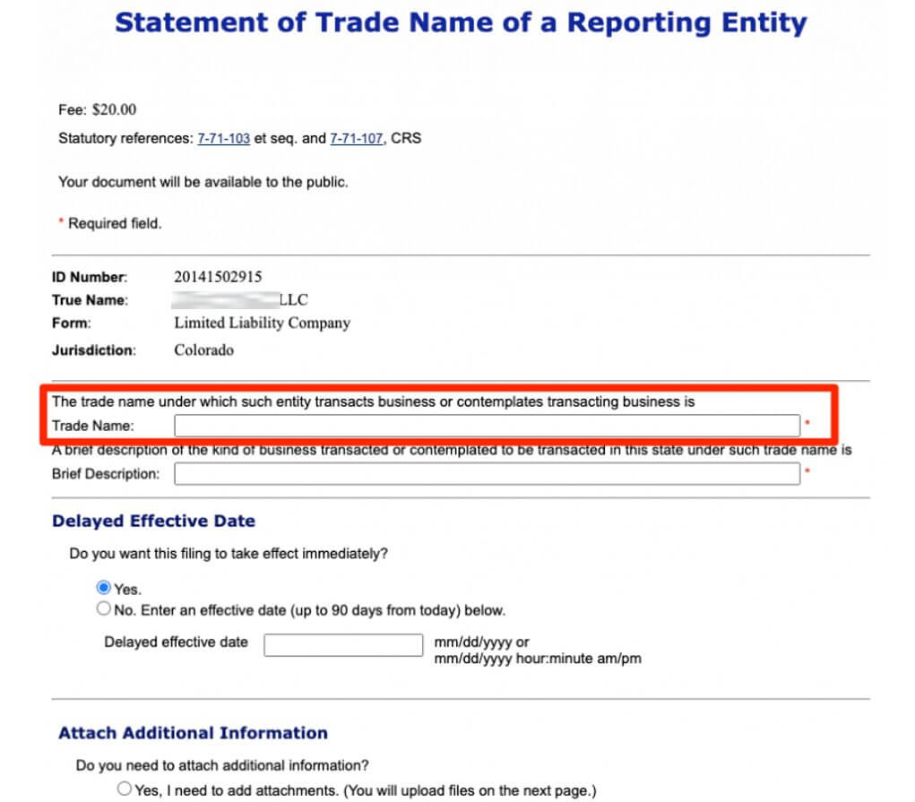how to file a DBA in Colorado