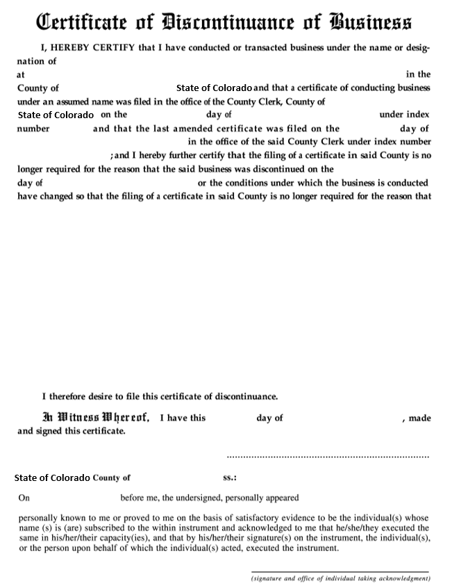 how to file a DBA in Colorado
